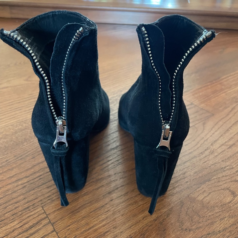 Black suede booties